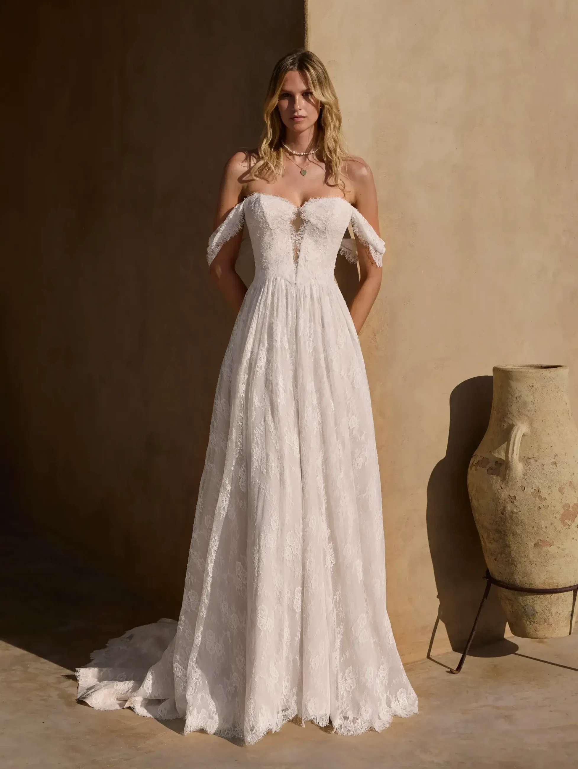 Model wearing a bridal dress