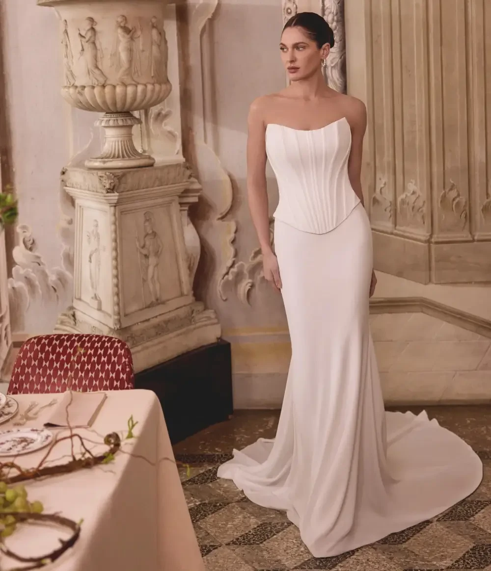 Model wearing a bridal dress