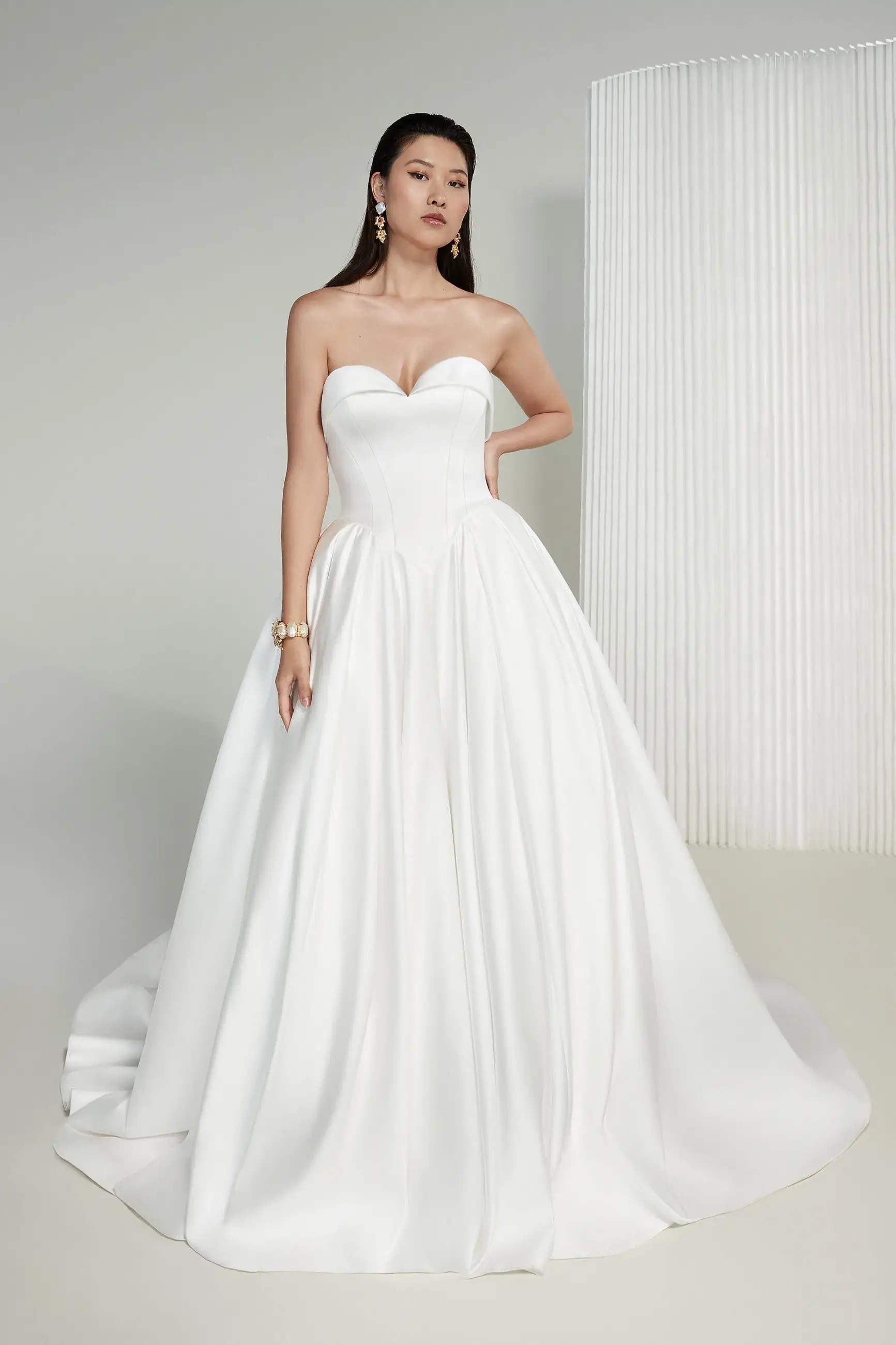 Clean and Modern Bridal Gown Styles for Romantic Winter Weddings Image