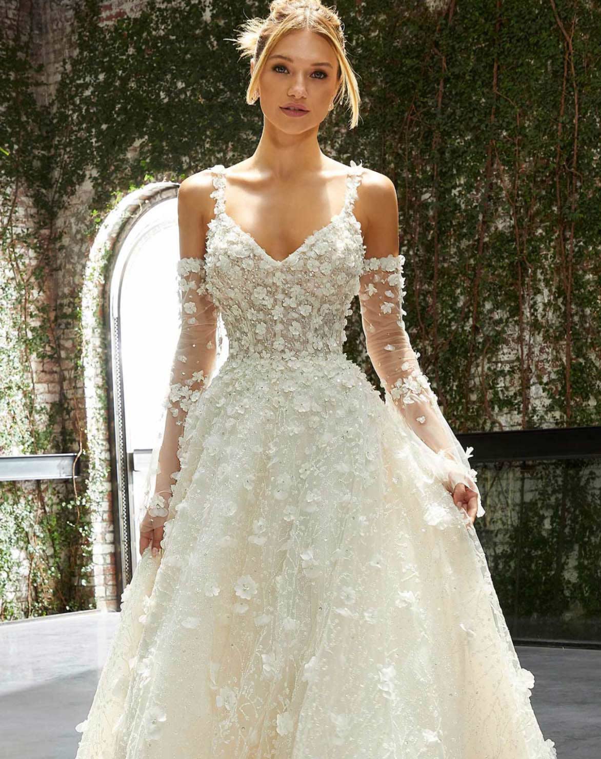 Model wearing a bridal dress