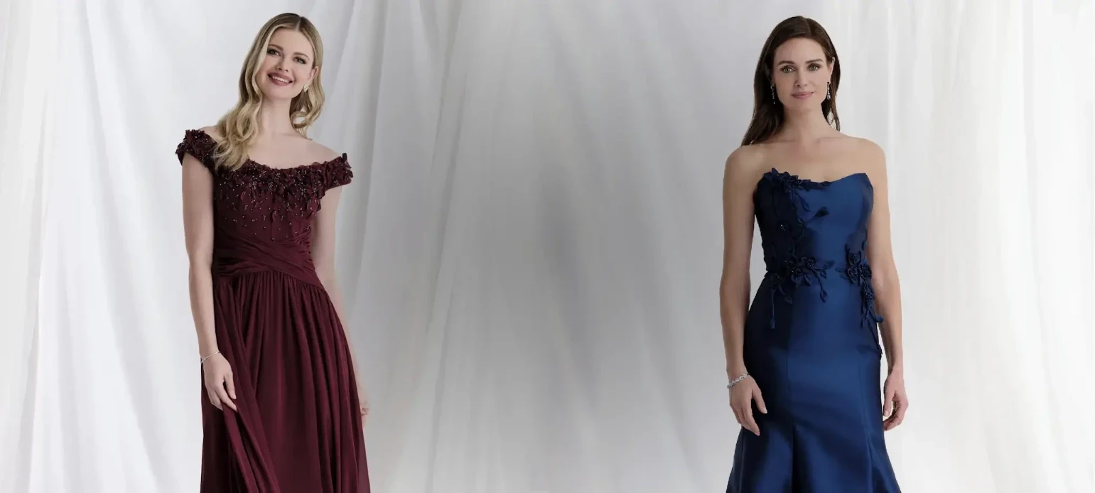 Models wearing a mother dresses