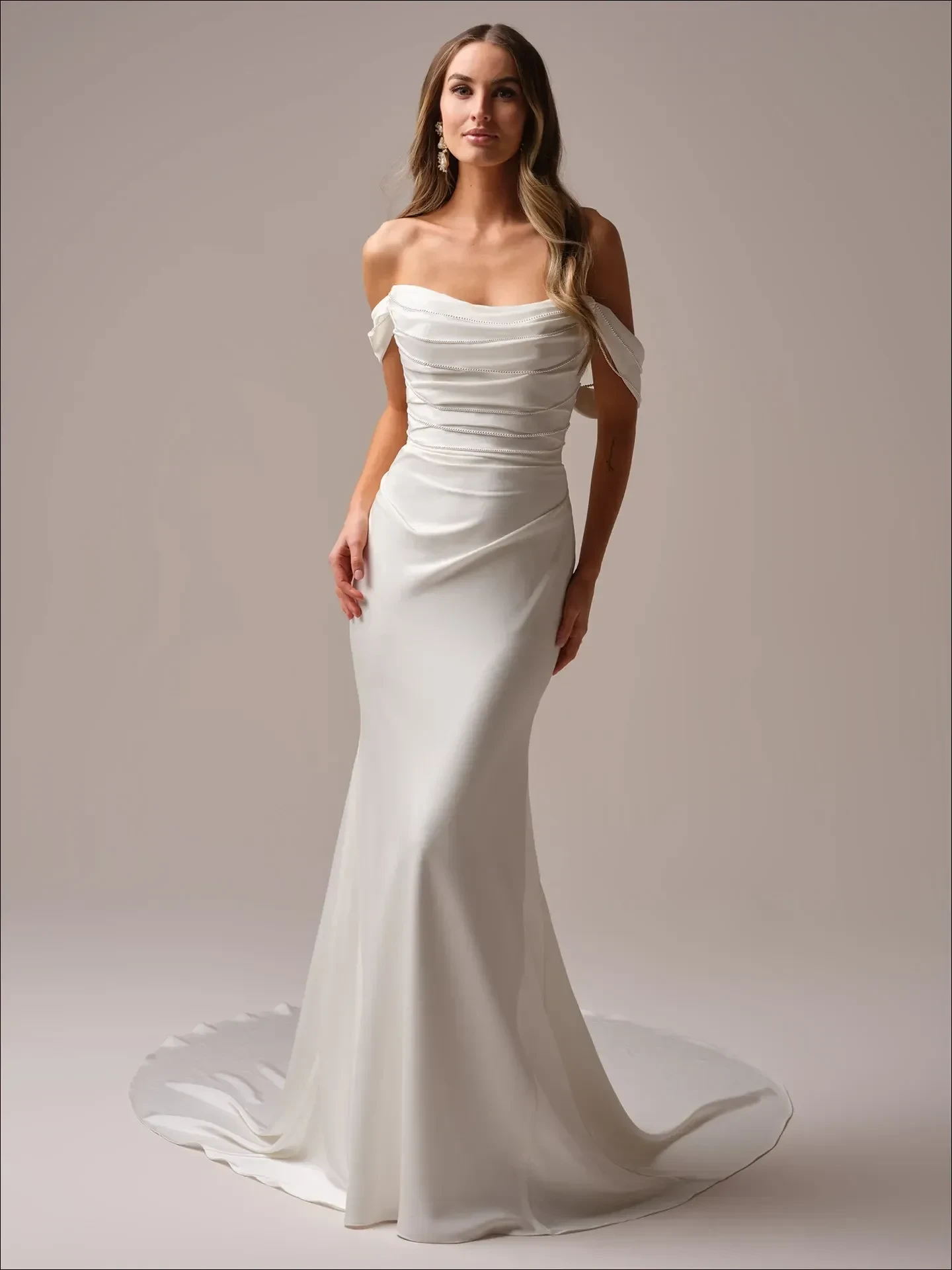 Model wearing a bridal dress