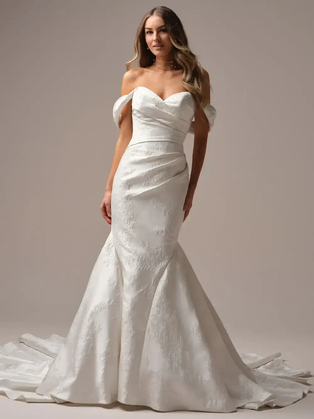 Model wearing a bridal dress